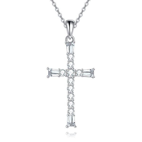 Sterling Silver Cross Necklace-0