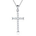 wholesale 925 Sterling Silver CZ Cross Pendant Necklace for Women-0-0