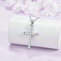 wholesale 925 Sterling Silver CZ Cross Pendant Necklace for Women-0-1