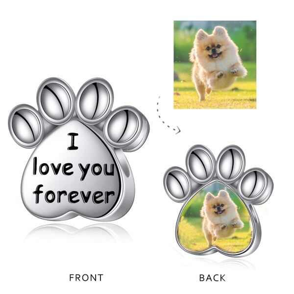 Sterling Silver Dog Paw Bead Charms-2