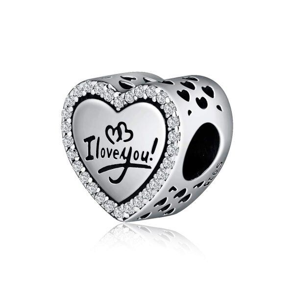 Sterling Silver Heart Bead Charms-1