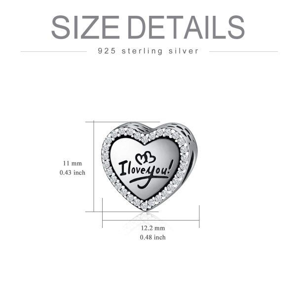 Sterling Silver Heart Bead Charms-3