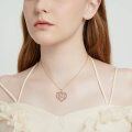 wholesale Rose Gold Plated 925 Sterling Silver Forever I Love You Double Heart Pendant Necklace for Women-0-2