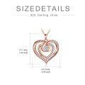 wholesale Rose Gold Plated 925 Sterling Silver Forever I Love You Double Heart Pendant Necklace for Women-0-4