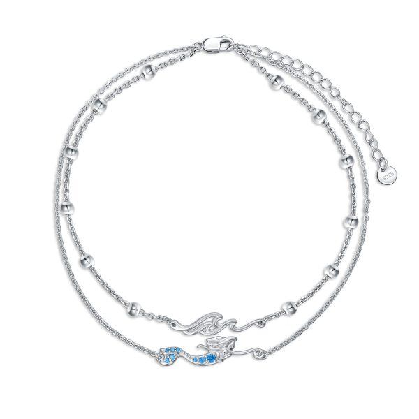 Sterling Silver Mermaid Anklet Bracelet-0