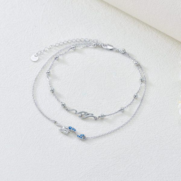 Sterling Silver Mermaid Anklet Bracelet-3