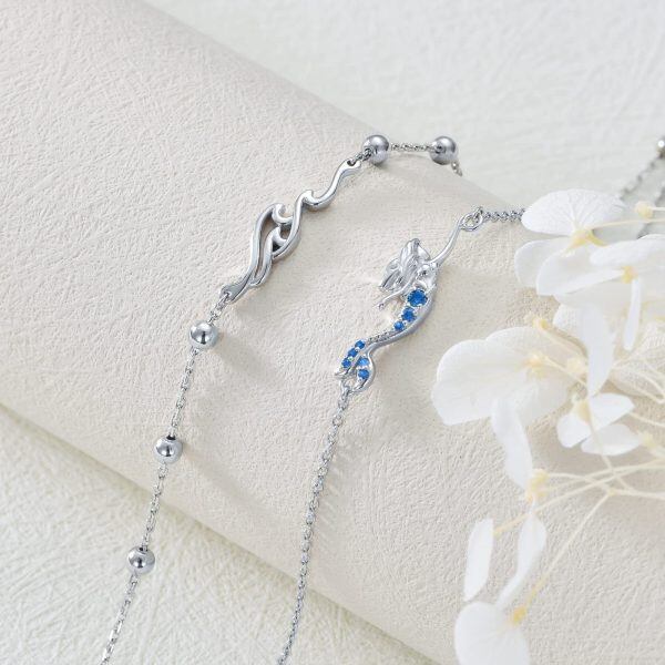 Sterling Silver Mermaid Anklet Bracelet-4