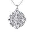 wholesale 925 Sterling Silver Compass Pendant with Sunflower and Quote You can always find your way home - Memorial Keepsake Jewelry-0-0
