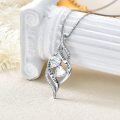 wholesale Metal Cubic Zirconia Sterling Silver Sister Necklace 1 17 x0 5 - Rhodium Plated-0-4