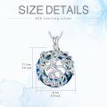 wholesale 925 Sterling Silver Blue Crystal Tree of Life Pendant Necklace-0-2