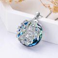 wholesale 925 Sterling Silver Blue Crystal Tree of Life Pendant Necklace-0-3
