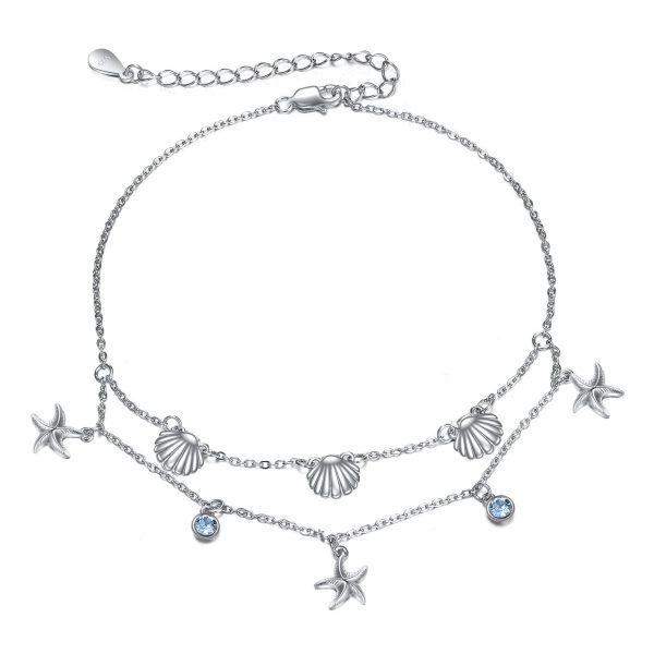 Sterling Silver Beach Sea Anklet Bracelet-0