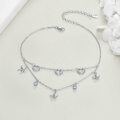 wholesale 925 Sterling Silver Starfish Shell Charm Beaded Chain Anklet Jewelry for Women-0-3