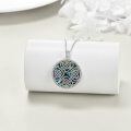 wholesale 925 Sterling Silver Round Celtic Knot Abalone Shell Pendant Necklace for Women-0-3