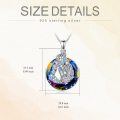 wholesale 925 Sterling Silver Rainbow Crystal Peacock Pendant Necklace for Women-0-5