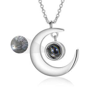 Sterling Silver Moon Necklace-0