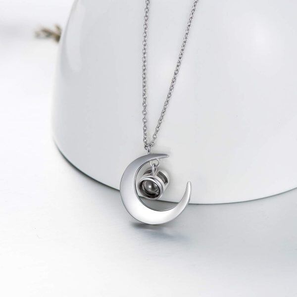 Sterling Silver Moon Necklace-2