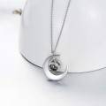 wholesale 925 Sterling Silver Crescent Moon Projection I Love You Necklace Gift for Wife/Mom/Adults-0-2