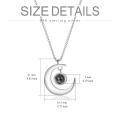 wholesale 925 Sterling Silver Crescent Moon Projection I Love You Necklace Gift for Wife/Mom/Adults-0-4