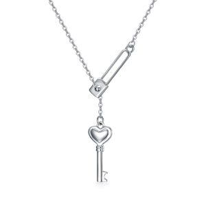 Sterling Silver Key Necklace-0