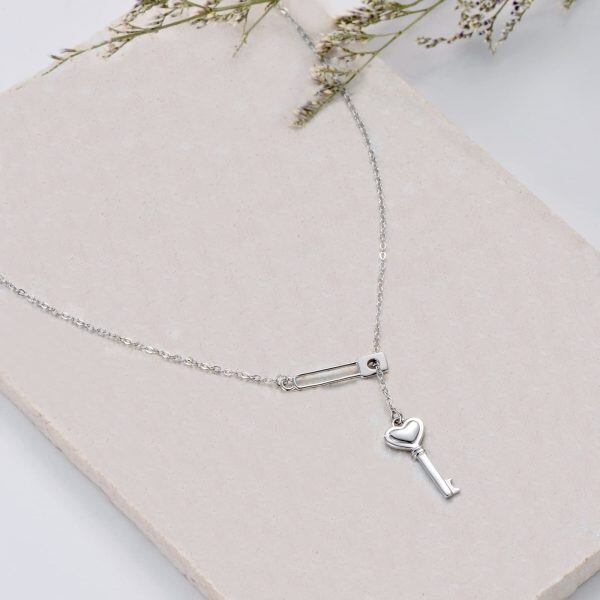 Sterling Silver Key Necklace-2