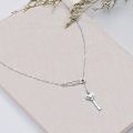 wholesale 925 Sterling Silver Heart-Shaped Key Pendant Lariat Necklace for Women-0-2