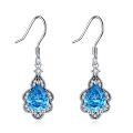 wholesale 925 Sterling Silver Blue Crystal Teardrop Dangle Earrings for Women-0-0