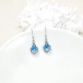 wholesale 925 Sterling Silver Blue Crystal Teardrop Dangle Earrings for Women-0-3