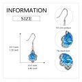 wholesale 925 Sterling Silver Blue Crystal Teardrop Dangle Earrings for Women-0-5