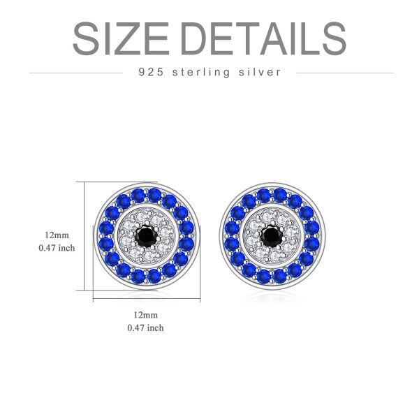 Sterling Silver Evil Eye Earrings-3