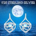 wholesale 925 Sterling Silver Moonstone Eye of Horus Huggie Earrings for Women-0-5