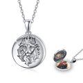 wholesale 925 Sterling Silver Round Crowned Lion Head Photo Locket Pendant Necklace for Women-0-0