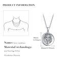 wholesale 925 Sterling Silver Round Crowned Lion Head Photo Locket Pendant Necklace for Women-0-4
