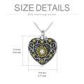 wholesale 925 Sterling Silver Sunflower Heart Urn Pendant with Cubic Zirconias and Gold Accents-0-2