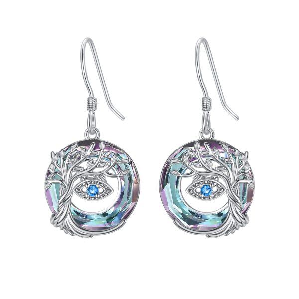 Sterling Silver Evil Eye Earrings-0