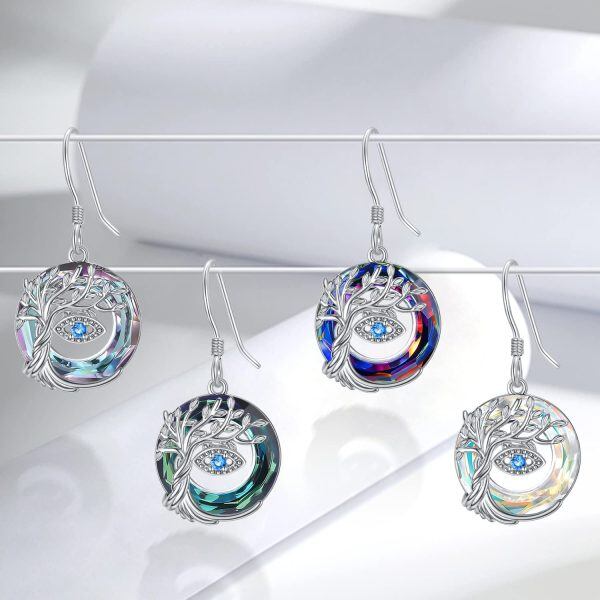 Sterling Silver Evil Eye Earrings-2