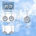 wholesale 925 Sterling Silver Tree of Life Evil Eye Dangle Earrings with Crystals for Women-0-3