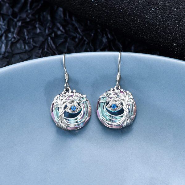 Sterling Silver Evil Eye Earrings-4