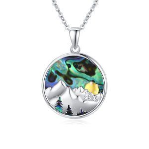 Sterling Silver Mountain Necklace-0