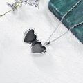 wholesale 925 Sterling Silver Heart Shaped Wolf Photo Holder Pendant Necklaces Gifts for Dad and Son on Father's Day Birthdays-0-2