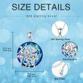 wholesale 925 Sterling Silver Round Dancing Girls with Colorful Crystals Pendant Necklace for Women-0-3