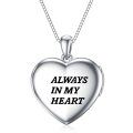 wholesale 925 Sterling Silver Heart Locket with Photo and Engraving - Always in My Heart-0-3