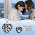 wholesale 925 Sterling Silver Heart-Shaped Mother and Daughter Cremation Jewelry Urn Pendant Necklace with Funnel Set-0-1