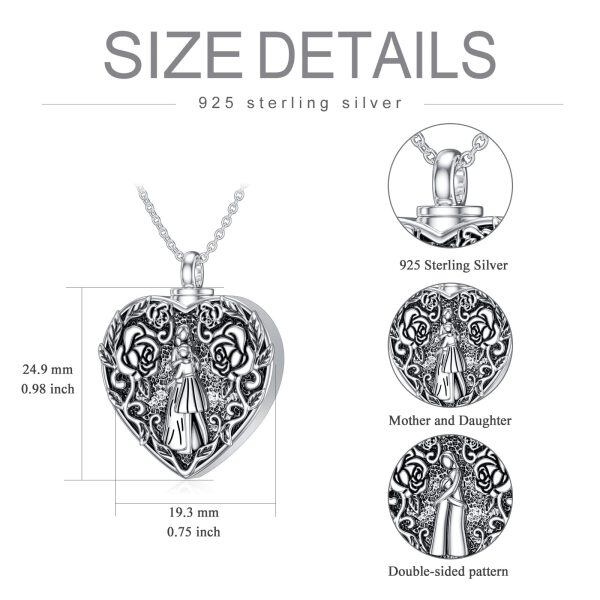 Sterling Silver Mother And Daughter Necklace-2