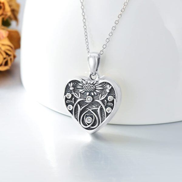 Sterling Silver Daisy Locket Necklace-1