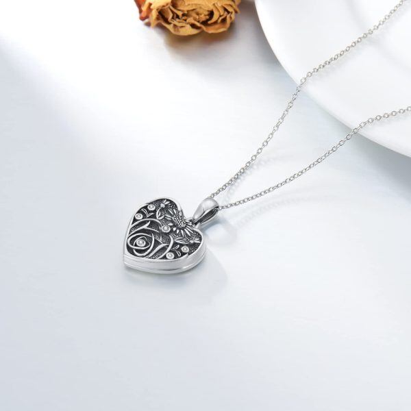 Sterling Silver Daisy Locket Necklace-2