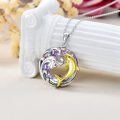wholesale 925 Sterling Silver Dolphins Rainbow Crystal Pendant Necklace for Women-0-1