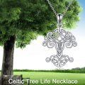 wholesale 925 Sterling Silver Celtic Knot Tree of Life Pendant Necklace for Women-0-5
