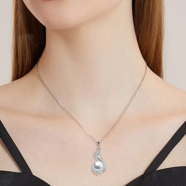 Sterling Silver Fox Pearl Necklace-4