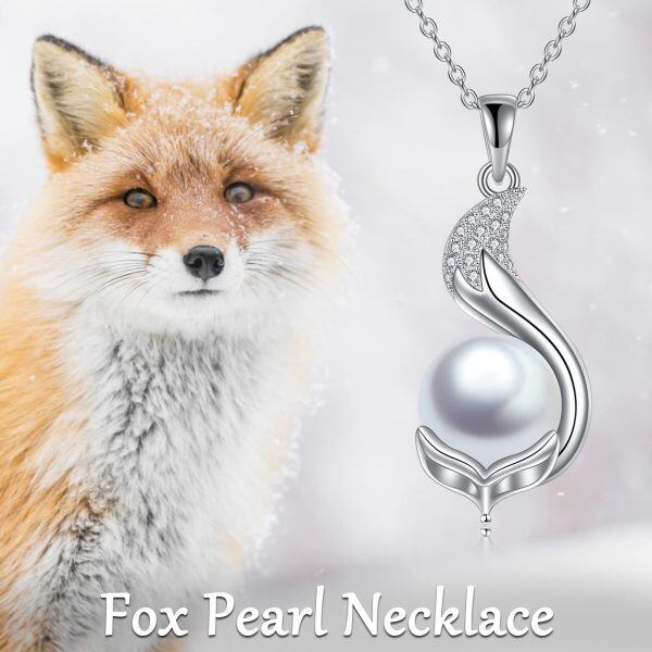 Sterling Silver Fox Pearl Necklace-6